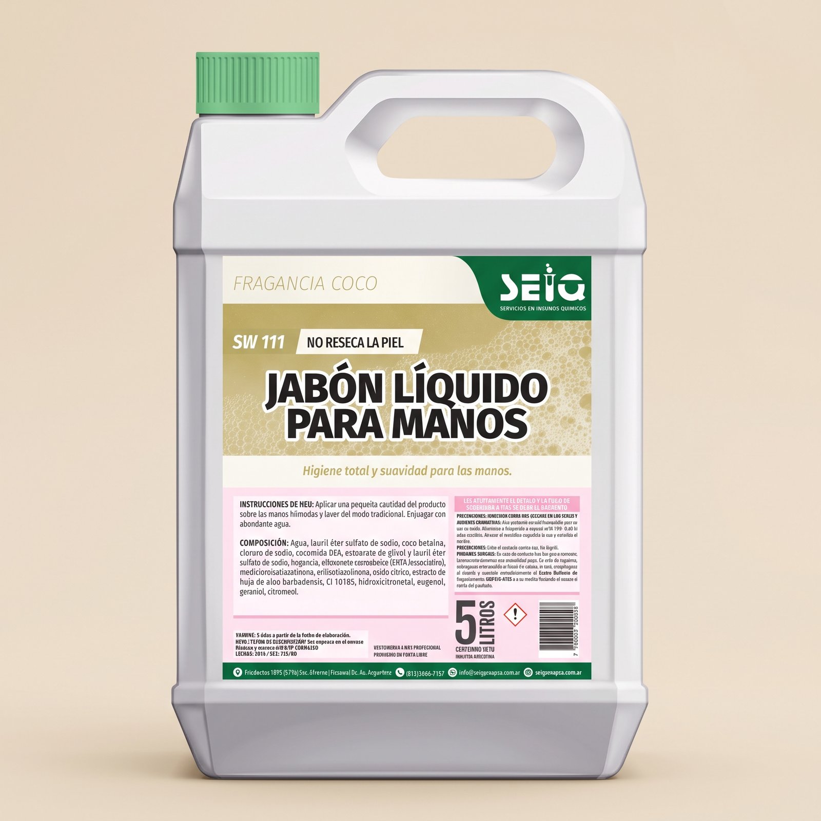 Jabón Líquido para Manos SEIQ SW 111 x 5 lts.